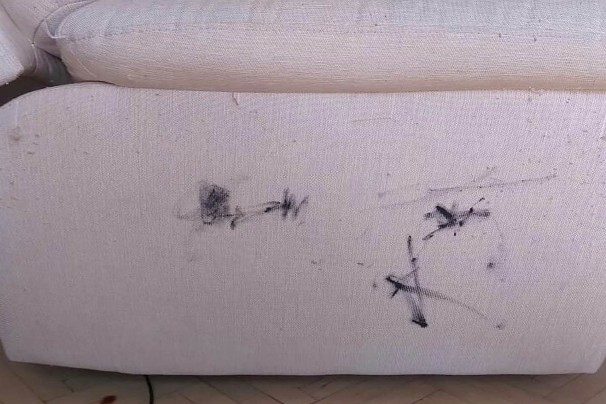 Как отчистить следы маркера с обивки дивана?